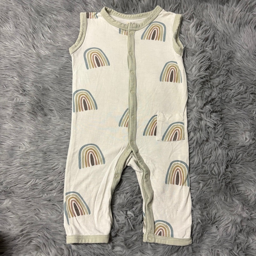 Kyte Baby Tank Romper Bamboo Neutral Rainbow Baby 0-3 Months